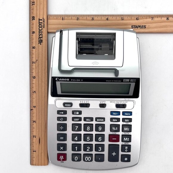 Canon P23-DHV Printing Calculator With Clock & Calendar Battery or Plug-In - Picture 12 of 14